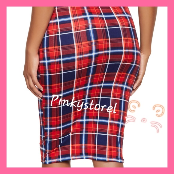 ❣Plaid Pencil Skirt❣ - Picture 3 of 6
